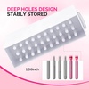 image:imageMelodySusie Nail Drill Bits Holder 30 Holes Case Portable Dustproof Displayer Organizer Container Nail Tech Professional Nail Art Tool Travel Salon Home White Drill Bits Not IncludedWhite