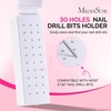 image:imageMelodySusie Nail Drill Bits Holder 30 Holes Case Portable Dustproof Displayer Organizer Container Nail Tech Professional Nail Art Tool Travel Salon Home White Drill Bits Not IncludedWhite