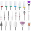 image:imageMelodySusie Nail Drill Bits Holder with 36 Holes and 21pcs Nail Drill Bit Set Professional 332 Ceramic Diamond Carbide Acrylic Gel Nail Art Tool Kit