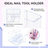 image:imageMelodySusie Nail Drill Holder 21 Holes Nail Drill Bits Holder Professional Acrylic Nail Tools Storage Box Organizer Displayer for Manicure Efile Accessories Nail Drill Kit Salon Home Light PurpleClear