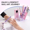 image:imageMelodySusie Nail Drill Holder 21 Holes Nail Drill Bits Holder Professional Acrylic Nail Tools Storage Box Organizer Displayer for Manicure Efile Accessories Nail Drill Kit Salon Home Light PurpleClear