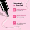 image:imageMelodySusie Nail Rhinestone Glue for Nails Super Strong Gel for Nail Charms Gems 3D Nail Gel UV Nail Glue for Nail Art Design Nail Chrome Powder Decals Decor Need UVLED Cured 60gCLEAR158