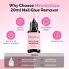 image:imageMelodySusie Nail Rhinestone Glue for Nails Super Strong Gel for Nail Charms Gems 3D Nail Gel UV Nail Glue for Nail Art Design Nail Chrome Powder Decals Decor Need UVLED Cured 60gclear