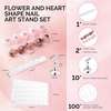 image:imageMelodySusie Nail Stand for Press Ons 3 PCS Shiny Magnetic Bases Sets for Practice Painting Display with Brush Holder and 100 Pcs Reusable DoubleSided Tape for Home DIY Salon SuppliesPink  Coffee