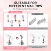 image:imageMelodySusie Nail Stand for Press Ons 3 PCS Shiny Magnetic Bases Sets for Practice Painting Display with Brush Holder and 100 Pcs Reusable DoubleSided Tape for Home DIY Salon SuppliesPink  Coffee