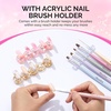 image:imageMelodySusie Nail Stand for Press Ons 3 PCS Shiny Magnetic Bases Sets for Practice Painting Display with Brush Holder and 100 Pcs Reusable DoubleSided Tape for Home DIY Salon SuppliesPink  brown