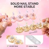 image:imageMelodySusie Nail Stand for Press Ons 3 PCS Shiny Magnetic Bases Sets for Practice Painting Display with Brush Holder and 100 Pcs Reusable DoubleSided Tape for Home DIY Salon SuppliesPink  brown