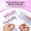 image:imageMelodySusie Nail Stand for Press Ons 3 PCS Shiny Magnetic Bases Sets for Practice Painting Display with Brush Holder and 100 Pcs Reusable DoubleSided Tape for Home DIY Salon SuppliesPurple  Gray