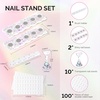 image:imageMelodySusie Nail Stand for Press Ons 3 PCS Shiny Magnetic Bases Sets for Practice Painting Display with Brush Holder and 100 Pcs Reusable DoubleSided Tape for Home DIY Salon SuppliesShiny Wave
