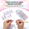 image:imageMelodySusie Nail Stand for Press Ons 3 PCS Shiny Magnetic Bases Sets for Practice Painting Display with Brush Holder and 100 Pcs Reusable DoubleSided Tape for Home DIY Salon SuppliesShiny Wave