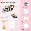 image:imageMelodySusie Nail Stand for Press Ons 3 PCS Shiny Magnetic Bases Sets for Practice Painting Display with Brush Holder and 100 Pcs Reusable DoubleSided Tape for Home DIY Salon SuppliesSpotted Cloud
