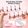 image:imageMelodySusie Nail Stand for Press Ons 3 PCS Shiny Magnetic Bases Sets for Practice Painting Display with Brush Holder and 100 Pcs Reusable DoubleSided Tape for Home DIY Salon SuppliesPink  Coffee