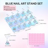 image:imageMelodySusie Nail Stand for Press Ons 3 Sets Blue Acrylic Magnetic Base for Painting Display Holder with Reusable Adhesive Putty for Home DIY Salon Supplies