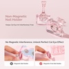 image:imageMelodySusie Nail Stand for Press Ons Super Pink Metal Round With Butterfly Pattern Magnetic Base for Painting Display with Brush Holder And Reusable DoubleSided Tape for Home DIY Salon SuppliesPink
