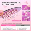 image:imageMelodySusie Nail Stand for Press Ons Super Pink Metal Round With Butterfly Pattern Magnetic Base for Painting Display with Brush Holder And Reusable DoubleSided Tape for Home DIY Salon SuppliesPink Round