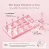 image:imageMelodySusie Nail Stand for Press Ons Super Pink Metal Round With Butterfly Pattern Magnetic Base for Painting Display with Brush Holder And Reusable DoubleSided Tape for Home DIY Salon SuppliesPink
