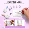 image:imageMelodySusie Nail Stand for Press Ons Super Pink Metal Round With Butterfly Pattern Magnetic Base for Painting Display with Brush Holder And Reusable DoubleSided Tape for Home DIY Salon SuppliesSilver Butterfly