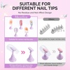 image:imageMelodySusie Nail Stand for Press Ons Super Pink Metal Round With Butterfly Pattern Magnetic Base for Painting Display with Brush Holder And Reusable DoubleSided Tape for Home DIY Salon SuppliesSilver Butterfly