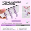 image:imageMelodySusie Nail Stand for Press Ons Super Pink Metal Round With Butterfly Pattern Magnetic Base for Painting Display with Brush Holder And Reusable DoubleSided Tape for Home DIY Salon SuppliesSilver Butterfly