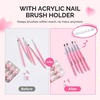 image:imageMelodySusie Nail Stand for Press Ons Super Pink Metal Round With Butterfly Pattern Magnetic Base for Painting Display with Brush Holder And Reusable DoubleSided Tape for Home DIY Salon SuppliesSilver Heart
