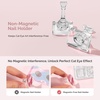 image:imageMelodySusie Nail Stand for Press Ons Super Pink Metal Round With Butterfly Pattern Magnetic Base for Painting Display with Brush Holder And Reusable DoubleSided Tape for Home DIY Salon SuppliesClear