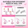image:imageMelodySusie Nail Stand for Press Ons Super Pink Metal Round With Butterfly Pattern Magnetic Base for Painting Display with Brush Holder And Reusable DoubleSided Tape for Home DIY Salon SuppliesPink Round