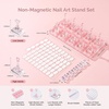 image:imageMelodySusie Nail Stand for Press Ons Super Pink Metal Round With Butterfly Pattern Magnetic Base for Painting Display with Brush Holder And Reusable DoubleSided Tape for Home DIY Salon SuppliesPink
