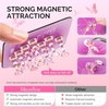 image:imageMelodySusie Nail Stand for Press Ons Super Pink Metal Round With Butterfly Pattern Magnetic Base for Painting Display with Brush Holder And Reusable DoubleSided Tape for Home DIY Salon SuppliesPink Square