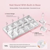 image:imageMelodySusie Nail Stand for Press Ons Super Pink Metal Round With Butterfly Pattern Magnetic Base for Painting Display with Brush Holder And Reusable DoubleSided Tape for Home DIY Salon SuppliesClear