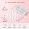 image:imageMelodySusie Nail Stand for Press Ons Super Pink Metal Round With Butterfly Pattern Magnetic Base for Painting Display with Brush Holder And Reusable DoubleSided Tape for Home DIY Salon SuppliesClear