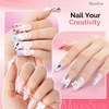 image:imageMelodySusie Pearl Nail Charms Set 350Pcs Pink MixedShape Nail Gems with Tweezers for Nail Decorations DIY 3D Nail Art