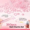 image:imageMelodySusie Pearl Nail Charms Set 350Pcs Pink MixedShape Nail Gems with Tweezers for Nail Decorations DIY 3D Nail Art