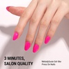 image:imageMelodySusie Press On Nails Short Square Point Pink Longlasting amp Glossy Finish Reusable with Glue for Woman Girl 16 Sizes32Pcs Fake Nails Kit Fall Halloween NailsShort Oval Hot Pink