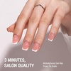 image:imageMelodySusie Press On Nails Short Square Point Pink Longlasting amp Glossy Finish Reusable with Glue for Woman Girl 16 Sizes32Pcs Fake Nails Kit Fall Halloween NailsShort Square White French Tips