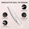 image:imageMelodySusie Short Ballerina X Nail Tips  300Pcs 15 Sizes Clear Acrylic Half Matte Full Cover Press on Nails for DIY Extension amp Salon UsePreShaped for LongLasting ManicureSquoval