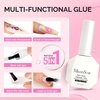 image:imageMelodySusie Short Ballerina X Nail Tips  300Pcs 15 Sizes Clear Acrylic Half Matte Full Cover Press on Nails for DIY Extension amp Salon UsePreShaped for LongLasting Manicure5 In 1 Nail Glue 2PCS
