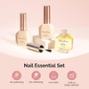 image:imageMelodySusie Top Coat Builder Gel Base Coat No Wipe Glossy Set Long Lasting Shine Finish Soak Off UV LED Nail Lamp Nail Polish Art Design Manicure Kit Perfect Gifts for Women Girls 3 Pcs 15ml ClearTop Coat  Base Coat and Cuticle Oil Set
