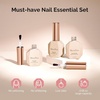 image:imageMelodySusie Top Coat Builder Gel Base Coat No Wipe Glossy Set Long Lasting Shine Finish Soak Off UV LED Nail Lamp Nail Polish Art Design Manicure Kit Perfect Gifts for Women Girls 3 Pcs 15ml ClearTop Coat  Base Coat and Builder Gel 027 Set