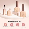 image:imageMelodySusie Top Coat Builder Gel Base Coat No Wipe Glossy Set Long Lasting Shine Finish Soak Off UV LED Nail Lamp Nail Polish Art Design Manicure Kit Perfect Gifts for Women Girls 3 Pcs 15ml ClearTop Coat  Base Coat and Matte Top Coat Clear Set