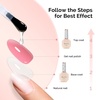 image:imageMelodySusie Top Coat Builder Gel Base Coat No Wipe Glossy Set Long Lasting Shine Finish Soak Off UV LED Nail Lamp Nail Polish Art Design Manicure Kit Perfect Gifts for Women Girls 3 Pcs 15ml ClearTop Coat