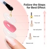 image:imageMelodySusie Top Coat Builder Gel Base Coat No Wipe Glossy Set Long Lasting Shine Finish Soak Off UV LED Nail Lamp Nail Polish Art Design Manicure Kit Perfect Gifts for Women Girls 3 Pcs 15ml ClearTop Coat  Base Coat and Cuticle Oil Set
