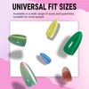 image:imageMelodysusie Press On Nails Almond Ombre Blue Cat EyeMedium Nails Press ons Salonlike Natural Finish Reusable Fake Nails 15 Sizes 30PCS Nails Kit with GlueOmbre Blue Velvet