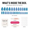 image:imageMelodysusie Press On Nails Almond Ombre Blue Cat EyeMedium Nails Press ons Salonlike Natural Finish Reusable Fake Nails 15 Sizes 30PCS Nails Kit with GlueOmbre Blue Velvet