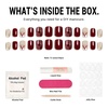 image:imageMelodysusie Press On Nails Almond Ombre Blue Cat EyeMedium Nails Press ons Salonlike Natural Finish Reusable Fake Nails 15 Sizes 30PCS Nails Kit with GlueRed Reindeer