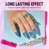 image:imageMelodysusie Press On Nails Almond Ombre Blue Cat EyeMedium Nails Press ons Salonlike Natural Finish Reusable Fake Nails 15 Sizes 30PCS Nails Kit with GlueOmbre Blue Velvet