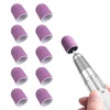 image:imageMelodySusie 10 Pcs Nail Sanding Caps Nail Drill Bits 180 Fine Grit for Foot File Callus Remover Manicure Pedicure Nail Polishing Burr Home Salon Use Purple 13mm