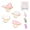 image:imageMelodySusie 4PCS Adjustable Resin Nail Art Palette Finger Rings Set Mini Polish Mixing Holder for Gel Acrylics and Pigments NonSlip Design Professional Salon and DIY Artist Essential Tool B SetMulticolor