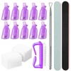 image:imageMelodySusie 6PCS Gel Polish Remover Tools Kit  10 Clips 100 LintFree Wipes Files 100180 Buffer Block 4004000 Brush Cuticle Pusher Purple6PCSKIT