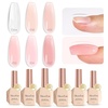 image:imageMelodySusie Builder Gel Nail Set for Nails Thickening6 Colors 15ML Nude Pink Base Colors Clear Rubber Base Gel PolishSoak Off UV ExtensionRhinestone Nail Glue in a Bottle Gift for WomenVersatile Pink Nude Builder Gel Set