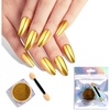 image:imageMelodySusie Champagne Chrome Nail Powder for Gel NailsMetallic Mirror Effect Pigment Stylish and Technological Fine Glitter for Home DIY Salon UseGold